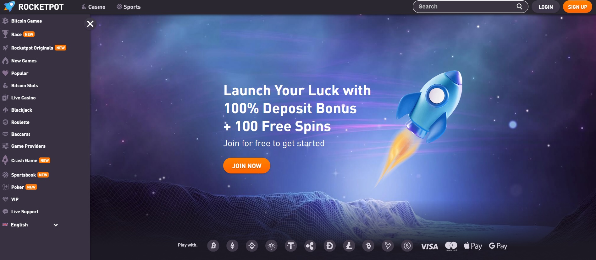 Rocketpot Ethereum Casino