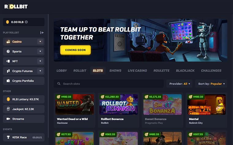 Rollbit Casino Website