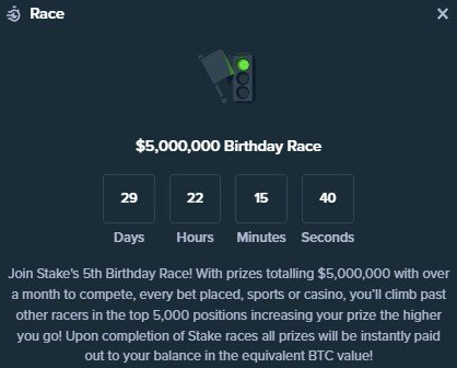 Stake Birthday Race