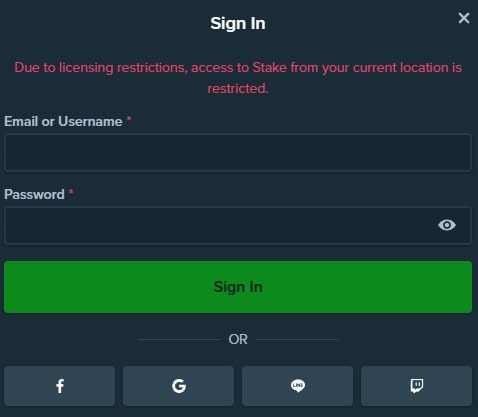 Access to Stake from your current location is restricted