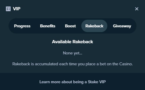 Stake Rakeback Tab