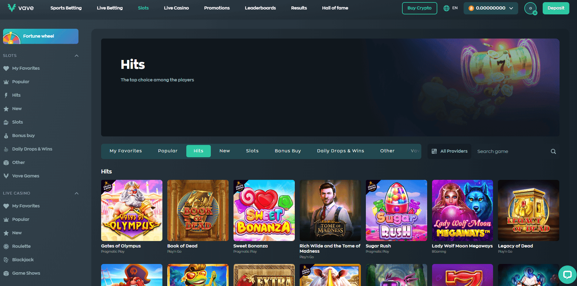 Vave Casino Games