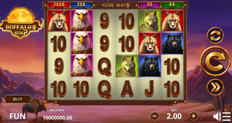 Buffalo's Sun 2 slot by Zillion Games