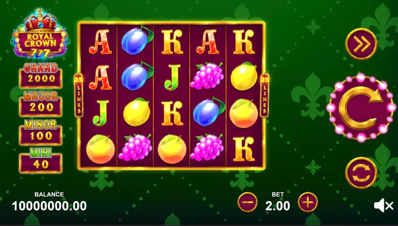 Royal Crown 777 slot by Zillion Games